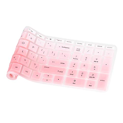 Image of Keyboard Cover Compatible with 2019 2018 HP Pavilion 15 Series /HP Pavilion x360 15.6 inch Series /HP Envy x360 15.6 inch Series /HP Envy 17 Series /HP Laptop 15t 17t 17-ca0011nr 17-by0040nr -Gradual Pink