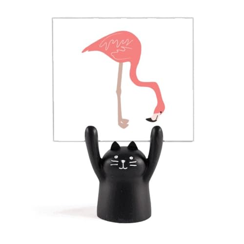 Support de mémo noir Flango porte-photo et bloc-notes pour rangement de bureau