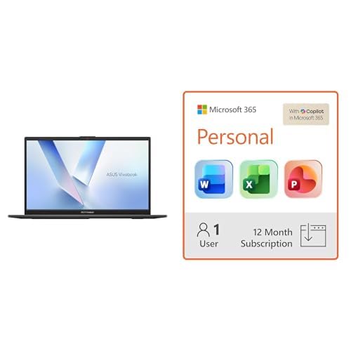 Image of ASUS Vivobook Go 15 15.6 inch FHD Laptop Intel N150, 4GB RAM, 128GB SSD + Microsoft 365 Personal 12-Month Subscription Bundle