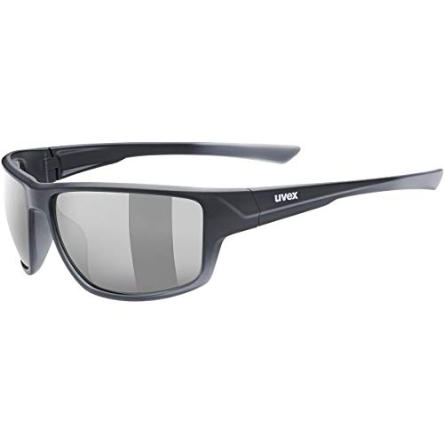 Uvex sportstyle 230, gafas deportivas unisex, de espejo, filtro cat. 3, black matt/silver, one size