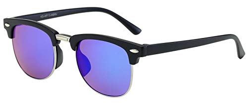 OWL Pouch Retro Rewind Juniors Half Frame Square Colored Mirror Sunglasses