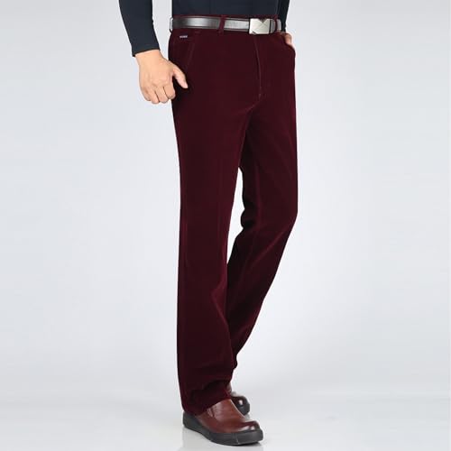 for Mens Fall Winter Corduroy High Cut Straight Leg Basic Long Leg Pants Man 20253