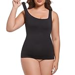 Women's Sleeveless Body Shaping Vest Seamless Compression Camisole Shaping Tops Tummy Control Tank Tops Bodysuits (Black, M)
