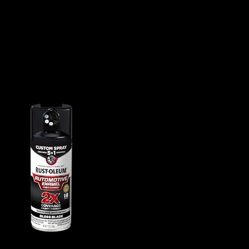 Image of Rust-Oleum 2X Automotive Enamel 5-in-1 Spray Paint, Gloss Black | Fast Dry, Adjustable Custom Spray Dial, Multi Surface (Metal, Wood, Plastic and More), Any Angle, Ultimate Coverage