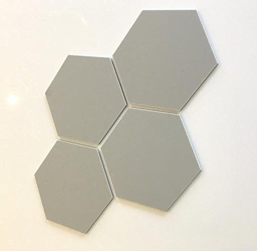 Super Cool Creations Hexagon Tiles, Light Grey - Pack of Ten - 10cm x 11.5cm
