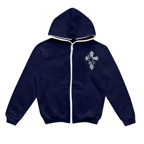 Hoodies For Men Graphic Zip Up Long Sleeve Relaxed Fit Hooded Jacket With Pocket Fall Outdoor Casual Blouse2