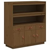 Color: marrón miel. Material: madera de pino maciza. Tamaño: 100 x 40 x 108,5 cm (ancho x profundidad x alto).