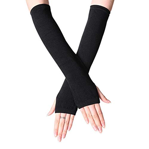 1 pièce Gants sans Doigts à Mitaines Longues Gants Longs sans Doigts avec Trou pour Le Pouce pour Cadeau d'anniversaire pour Femmes Filles Cover