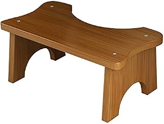 POHOVE Bamboo Toilet Stool, Squatting Toilet Stool, Squat Footrest, 7inch Height Wood Bathroom Step Stool Squat for Kids Adults Comfortable in Bathroom(Tan)