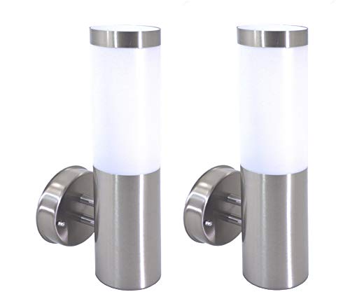 Trango 2er Pack IP44 Außenleuchte 8000L/2, Wandleuchte aus Edelstahl &...