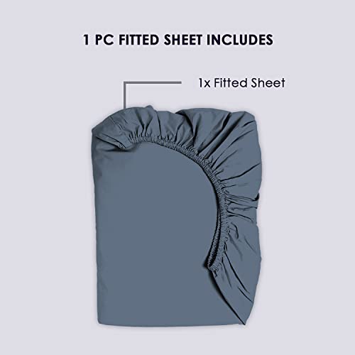 Pizuna Luxury Cotton King Size Fitted Sheet Dark Blue - Image 4