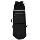 TFixol Skateboard-Tasche, Rucksack, Wasser- und Nacht-reflektierend, verstellbare Riemen, mehrere Taschen, für Sport, Skateboard, Zubehör, Schwarz