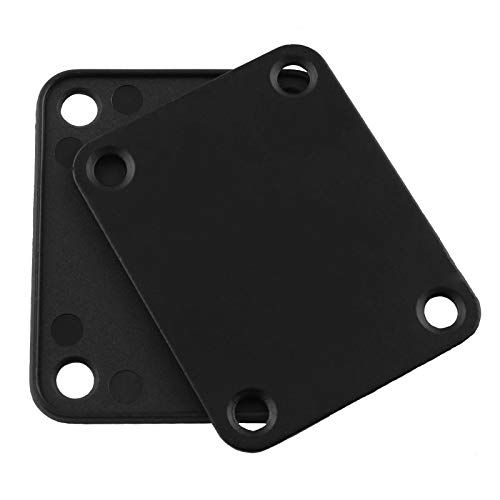 Axlizer 2 Sets Electric Guitar Neck Plate With Screws Guitar Neck Plate Square Neck And Body Connection Steel Plate For Electric Guitars, Jazz, Bass, Golden #TOP1