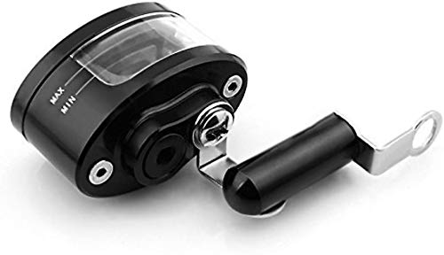 PerfecTech Motorcycle Accessories Racing CNC Billet Front Master Cylinder Brake Fluid Oil Reservoir Tank Bracket Cup Universal for YZF R6 R1 FZ1 Z1000 Z750 ZX(Black)