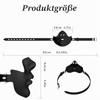 BDSM Knebel mit Zungenfixierung, verstellbarer Ball Gag Mundspreizer für Bondage Training, Silikon SM Mundknebel für Paare, Fetisch BDSM Spielzeug für Sklave & Sklavin（Schwarz/S） – Ansicht 2