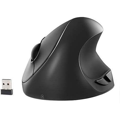 Lekvey Small Hand Ergonomic Mouse, Vertical Wireless Mouse - Rechargeable 2.4GHz Optical Vertical Mice : 3 Adjustable DPI 6 Buttons, for Laptop, PC, Computer, Desktop, Notebook etc, Black Cover