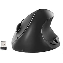 Lekvey Small Hand Ergonomic Mouse, Vertical Wireless Mouse - Rechargeable 2.4GHz Optical Vertical Mice 3 Adjustable DPI 6 Buttons, for Laptop, PC, Computer, Desktop, Notebook etc, Gray Black