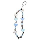 Housoutil Popcorn Mobile Phone Chain Bracelet Strap Keychain Wristlet Phone Keychain Strap Cellphone Lanyard Beads Phone Lanyard Beads Phone Strap Keychain Beads Suspenders Plastic Love Girl