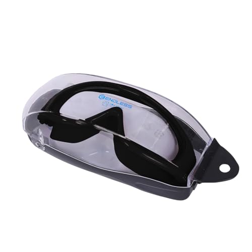 ENDLESS EL1009 Premium Swimming Goggle with Anti-Fog and UV Protection | Black | Material: Silicon, PU | Stylish Big Frame for more Visibility | Soft Silicone Gasket for Leak Proof | With Hard Case