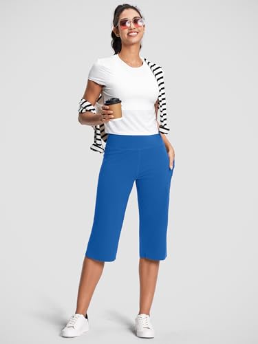 Image of ISEEGZ 15 inch / 18 inch / 21 inch / 25 inch Capri Pants for Women High Waist with Pockets Women's Capris Workout Yoga Pants Loose Straight Leg