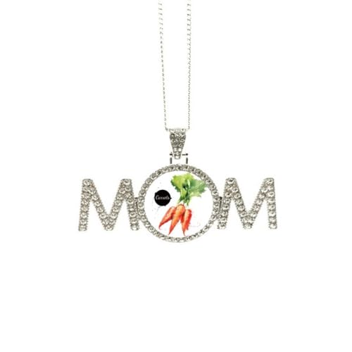 Collier à motif de carottes en aquarelle saine pour look nature