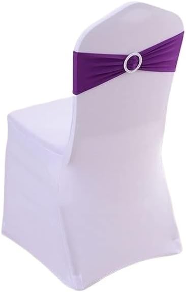 Chair Bow Sashes, 50Pcs Elastic Spandex Chair Bands with Buckle Stretch Bow Sashes