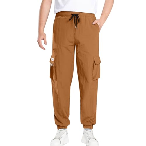 Mens Casual Cargo Joggers Pants Elastic Waist Drawstring Stretch Relaxed Fit Work Pants Tapered Baggy Pant2