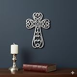 Castleore Large Size Easy Wall Hanging Home Decor Religious Christian Crosses for Wall | Best for Home, Office and As Gift | Silver Antique | Size L 11 W 7.2 Inch | (Silver Antique)