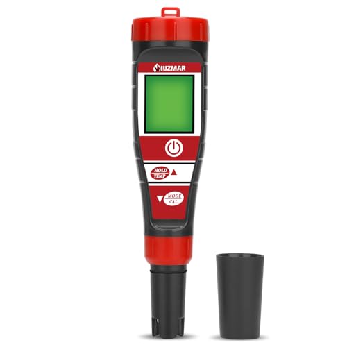 UIUZMAR pHmetro Acuario, medidor de conductividad pH del agua para hidropónica, piscina, probador de 4 en 1 pH EC TDS temperatura para hidropónica, acuario, piscina, agua potable, kombucha