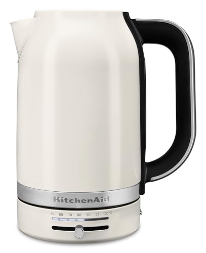 KitchenAid 5KEK1701EPL bouilloire 1,7 L 2400 W Noir, Acier inoxydable, Blanc