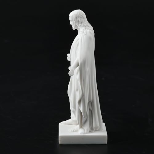 Estatua de Cristo 3 pulg Mármol Cultivado Blanca miniatura 6