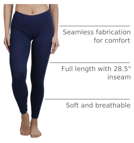 Image of ToBeInStyle Women's Skinny Fit Cotton Full Length Leggings Tights - Regular and Plus Sizes