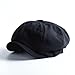 British Retro Painter Beret Hat Classic Unisex Solid Color Design Same Style for Men and Women (Black, M)