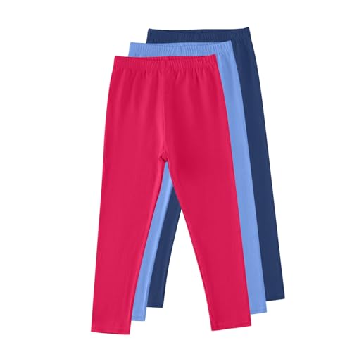 3 Pack Kids Girls Stretch Leggings Cotton Fall Fashion Comfortable Soft Pants Bottoms Set 3 Pack Bundle2