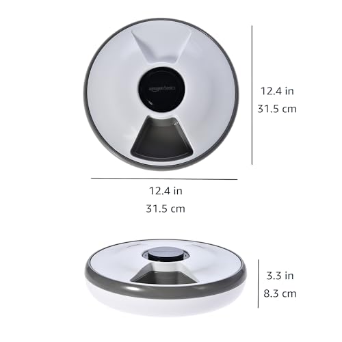 Comedero automático para mascotas Amazon Basics con refrigeración blanca