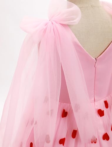 IBTOM CASTLE Kids Girls Valentine's Day Dress Birthday Strawberry Dress Princess Ruffle Tulle Dress Wedding4