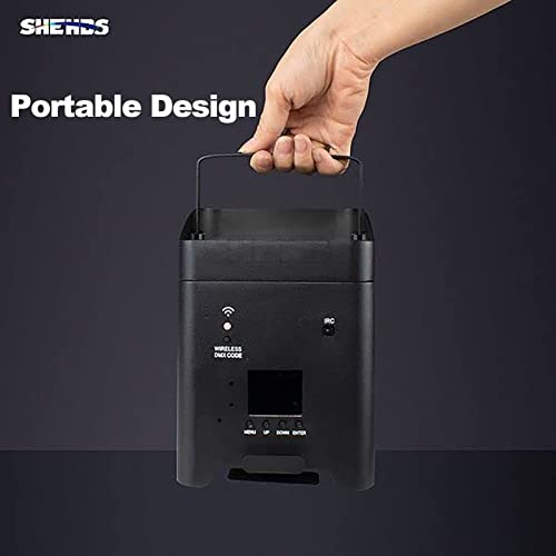 Shehds Rechargeable Par Can Lights 6X18W Remote/App/Dmx512 Control Uplighting Rgbwa+Uv 6In1 8800Mah High Capacity Battery Powered Stage Lighting Up Lights For Chrismas Dance Party Church Live Wedding #TOP6