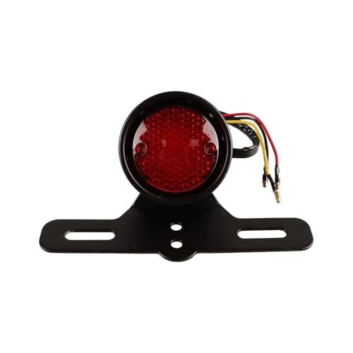 Feu arrière de frein universel 12V avec support de plaque pour moto Honda Yamaha et Harley