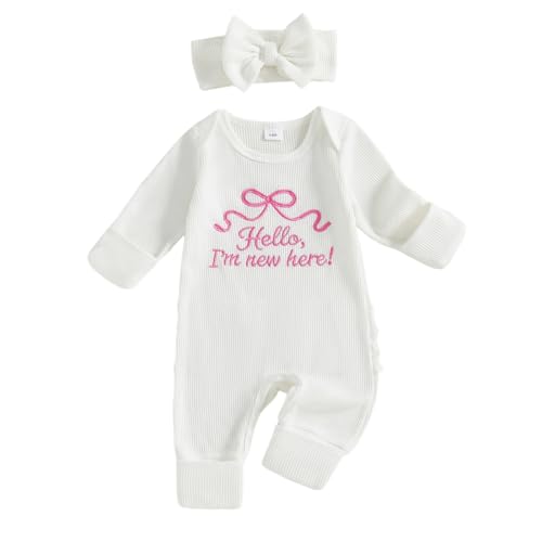Image of allshope Infant Baby Girl Fall Outfit Sweatshirt Romper Little Sister Lil Sis Long Sleeve Jumpsuit Newborn Clothes