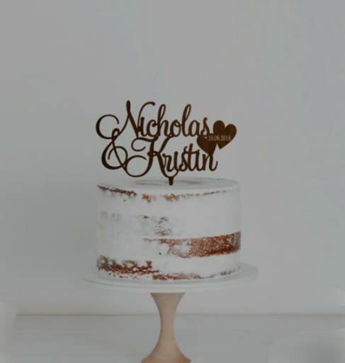 Bright Wood Craft Personalized Customised Exclusive Cake Topper For Birthday, Engagement, Wedding, Anniversary Cake Decoration Theme Party Celebration Multicolor Pack Of 1 (Style-12)