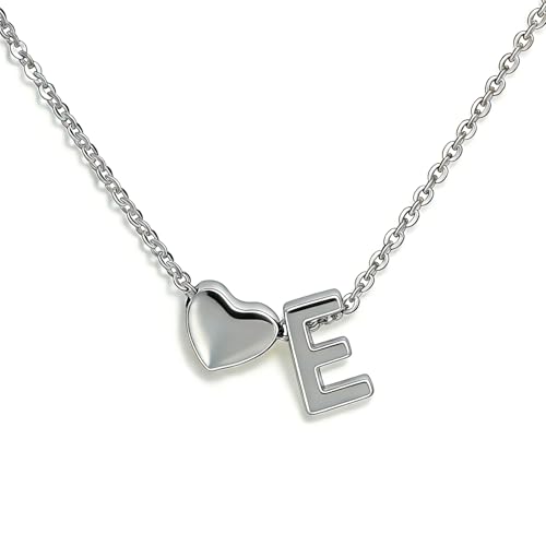 Collier initiale cœur plaqué argent pendentif personnalisé femme petite amie fille