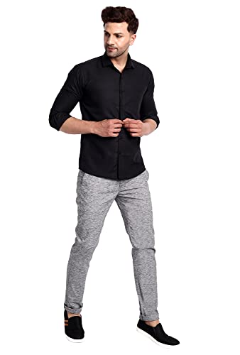 Image of Majestic Man Men's Slim Fit Mid Rise Casual Comfortable Trousers