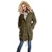 Womens Long Maternity Jacket Zip Up 2 in 1 Fur Trim Hooded Coat with Pockets Plus Size Drawstring Waist Puffer Jackets Warm Winter Military Down Coats for Women Parka Jacket Waterproof Loose Fit Coat