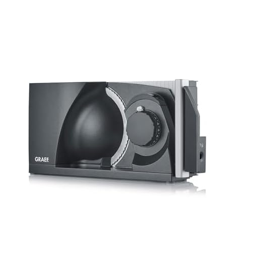 GRAEF. MYtiny MT1006 - Klappbarer Allesschneider, Made in Germany, Vollmetall, Wellenschliffmesser 170 mm, Schnittstärke 0-15 mm, Energiesparmotor 170W, Brotschneidemaschine, Kompakt, Eisenglimmergrau