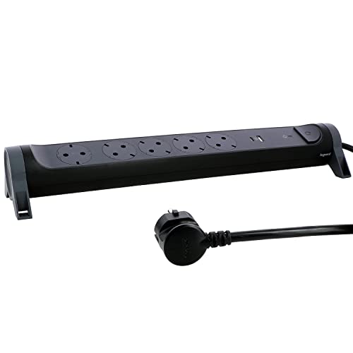 Regleta de enchufes de 5 tomas con interruptor y puertos USB Legrand 694514 4