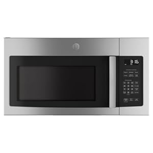 GE JVM3162RJSS 30″ 120 Volts 1.6 cu. ft. Capacity Over the Range Microwave with Convertible Venting and 1000 Watts in Stainlesss Steel