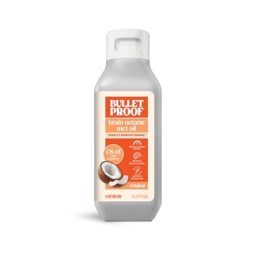 Bulletproof Brain Octane C8 MCT Oil, 16 Ounces, Keto Supplement for Sustained Energy and Fewer Cravings