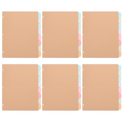 Intercalaires pour classeur détachables standard format A4 TOPBATHY colorés