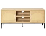 [meuble tv design] nagato - meuble tv - cannage et effet bois - 120 cm sublime votre salon avec ses lignes modernes et ses finitions élégantes.