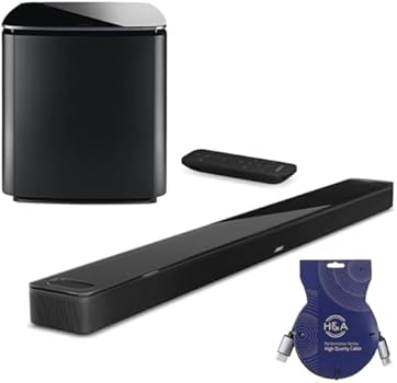 Bose Smart Ultra Dolby Atmos Soundbar, Black, Bundle with Bass
